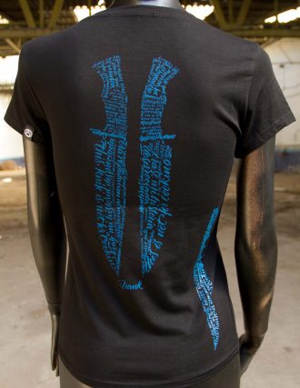 Espalda camiseta negra de algodón Frank es un estílo único y última tendencia en moda femenina.