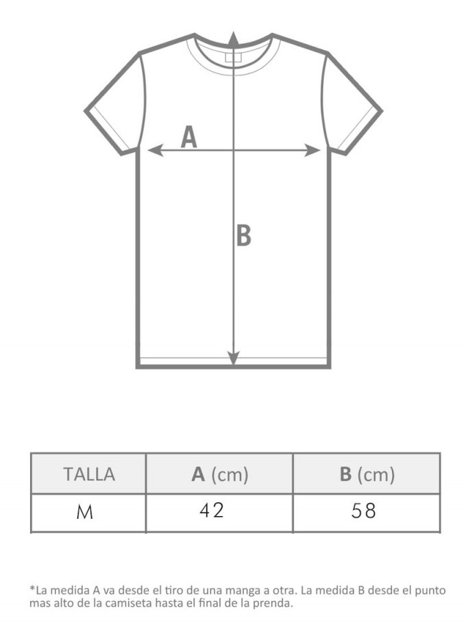Camiseta talla única edición limitada, medidas.