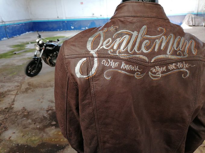 the Gent, hand painted leather jacket